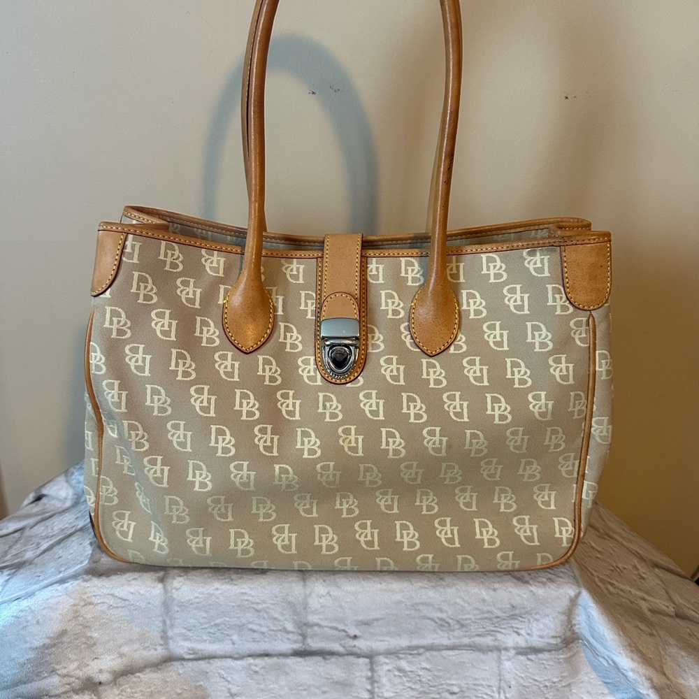 Dooney & Bourke Tan Monogram Tote Bag